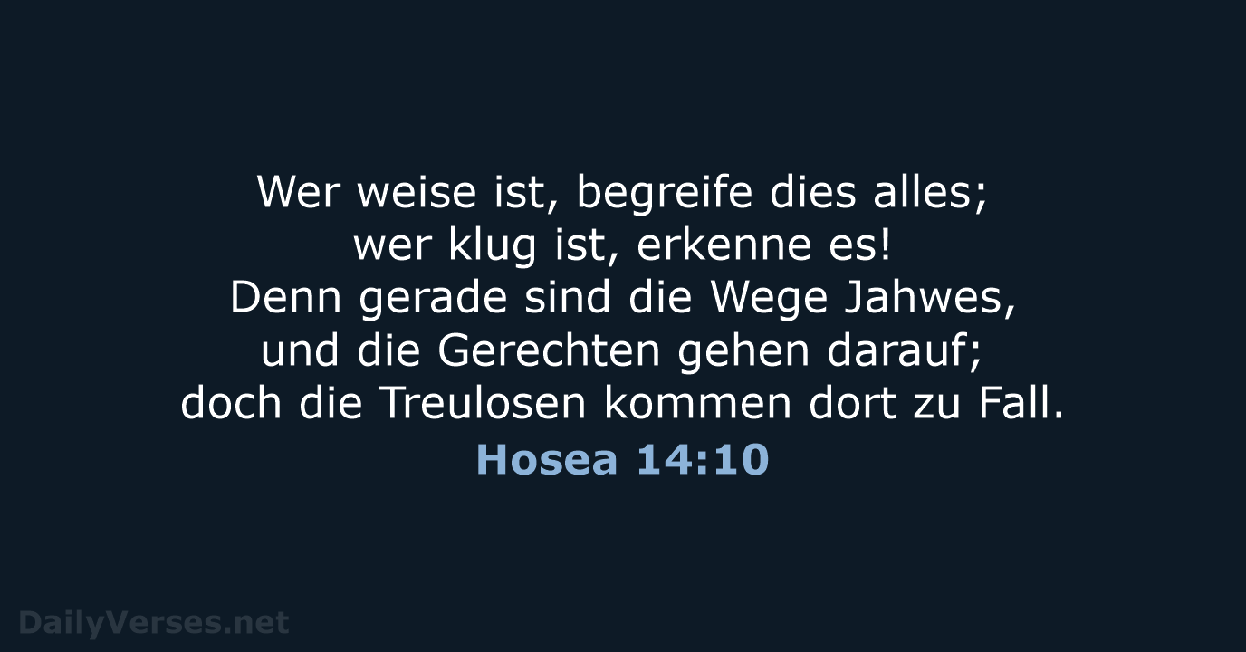 Hosea 14:10 - NeÜ