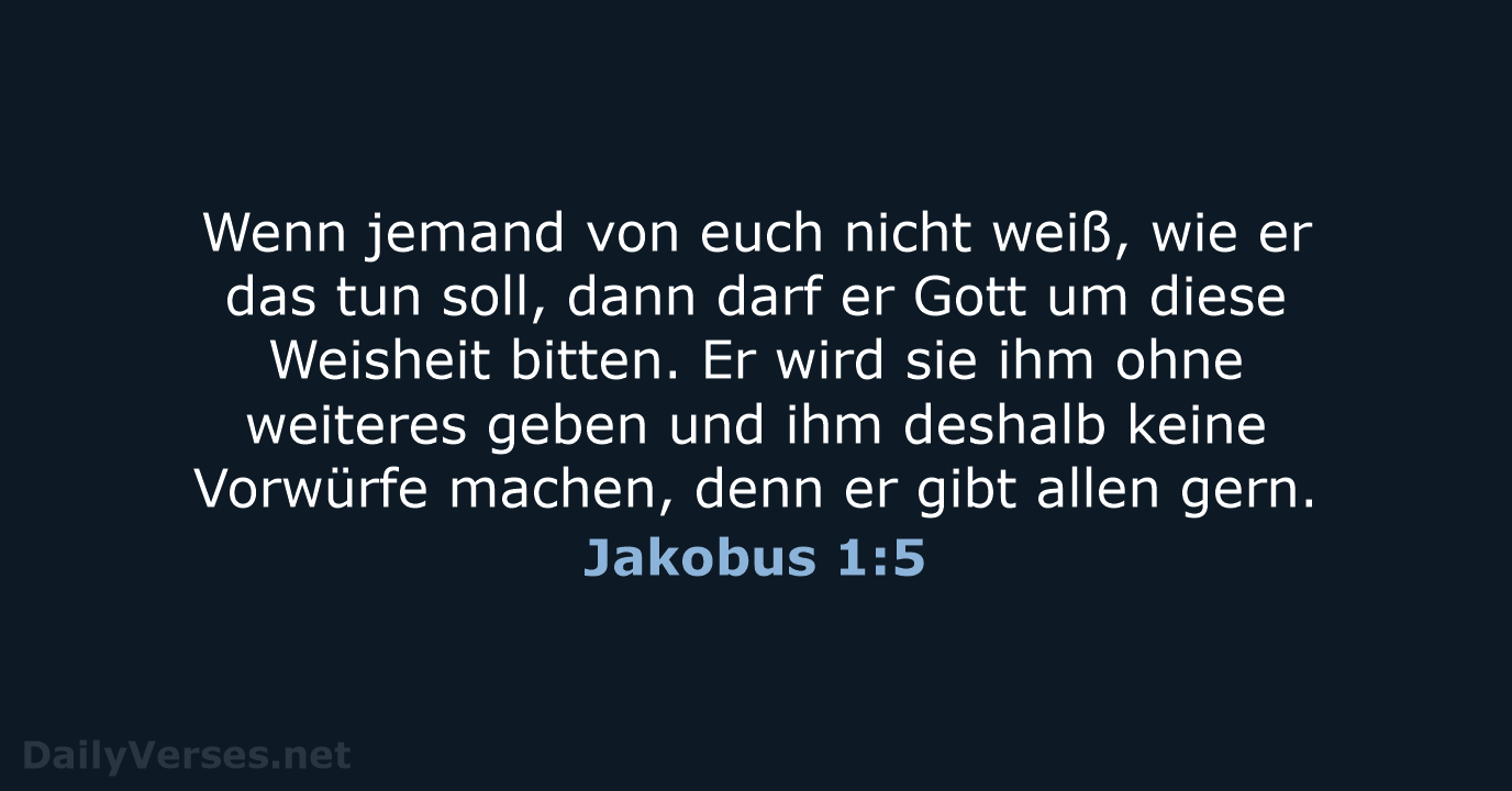 Jakobus 1:5 - NeÜ