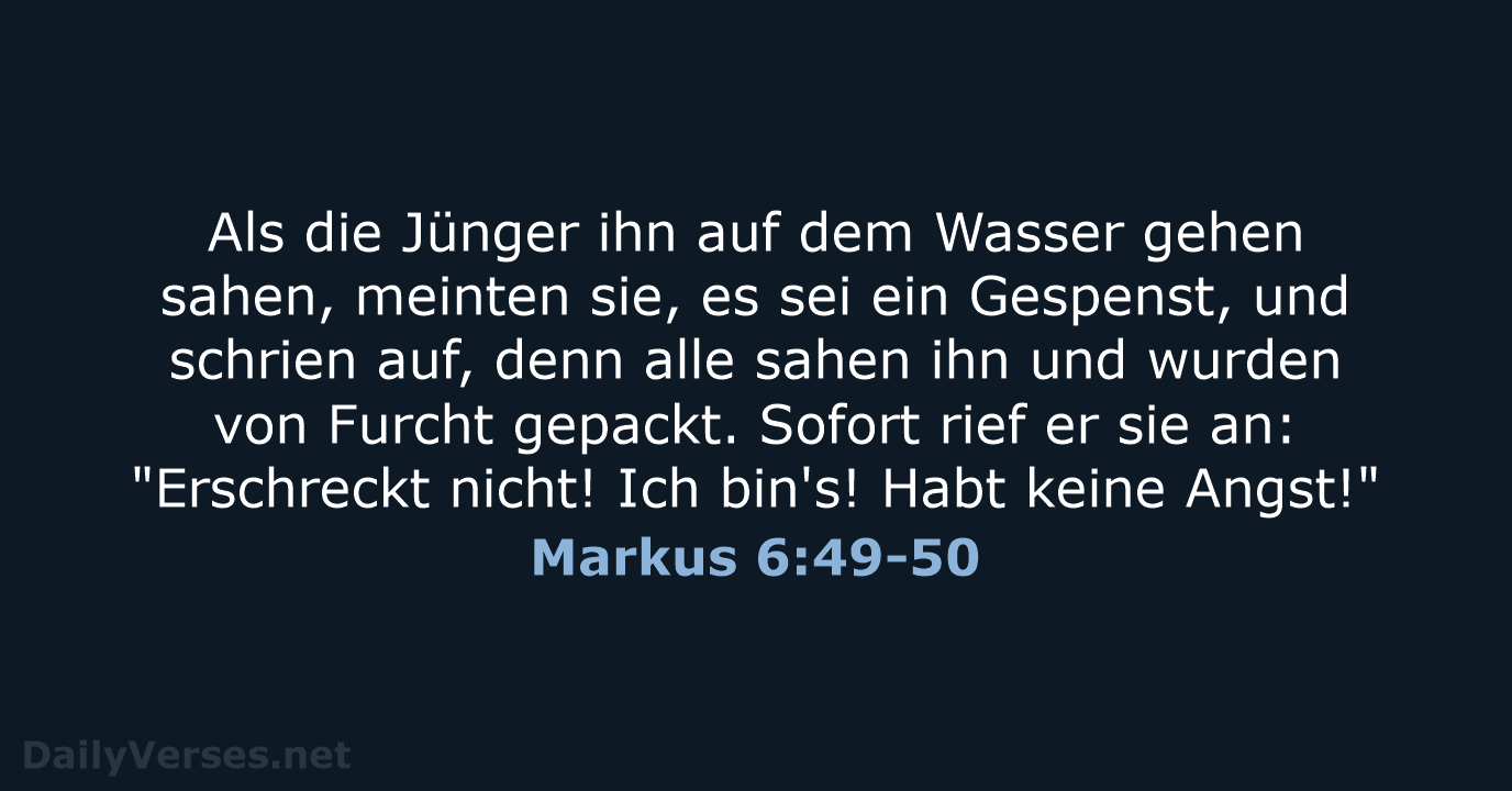 Markus 6:49-50 - NeÜ