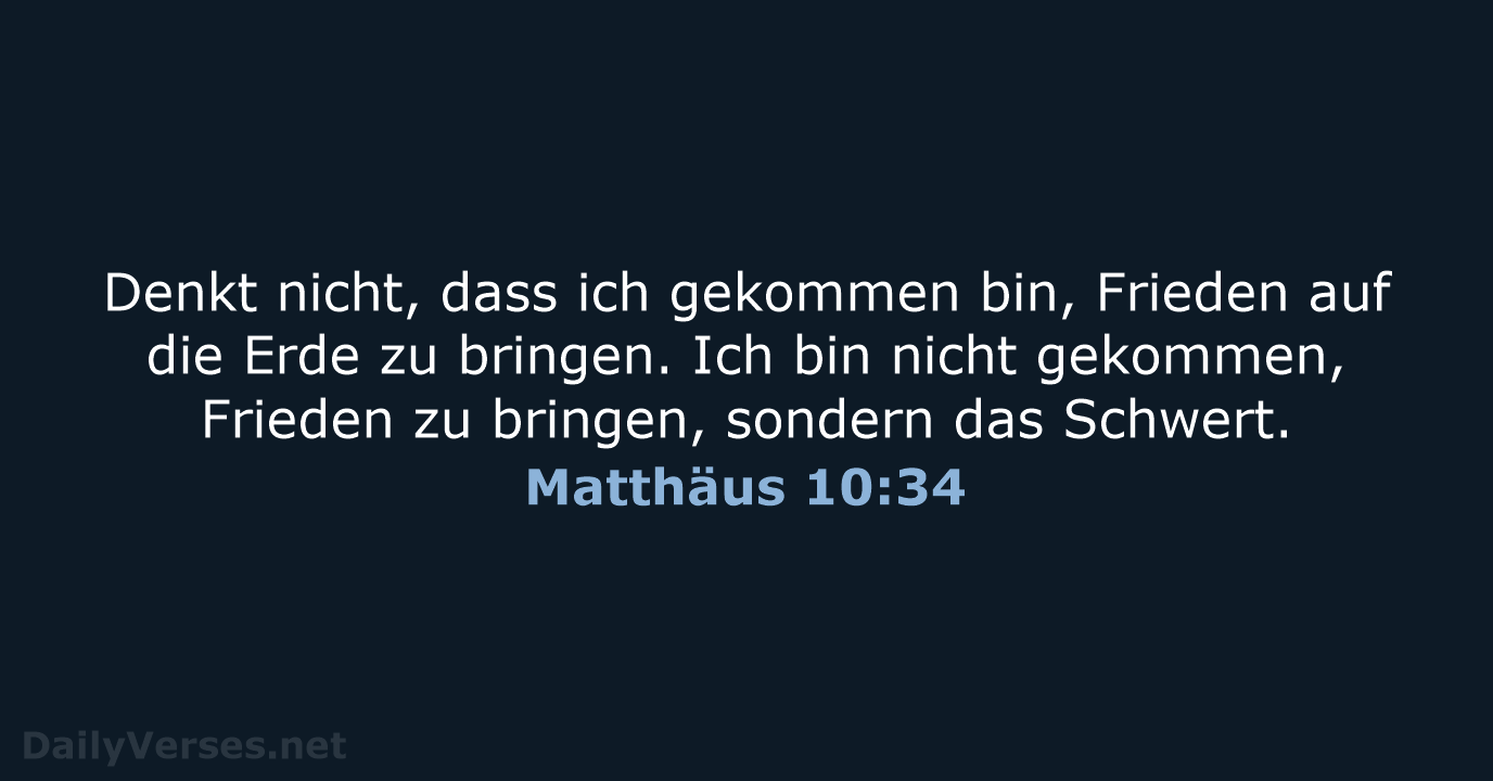 Matthäus 10:34 - NeÜ
