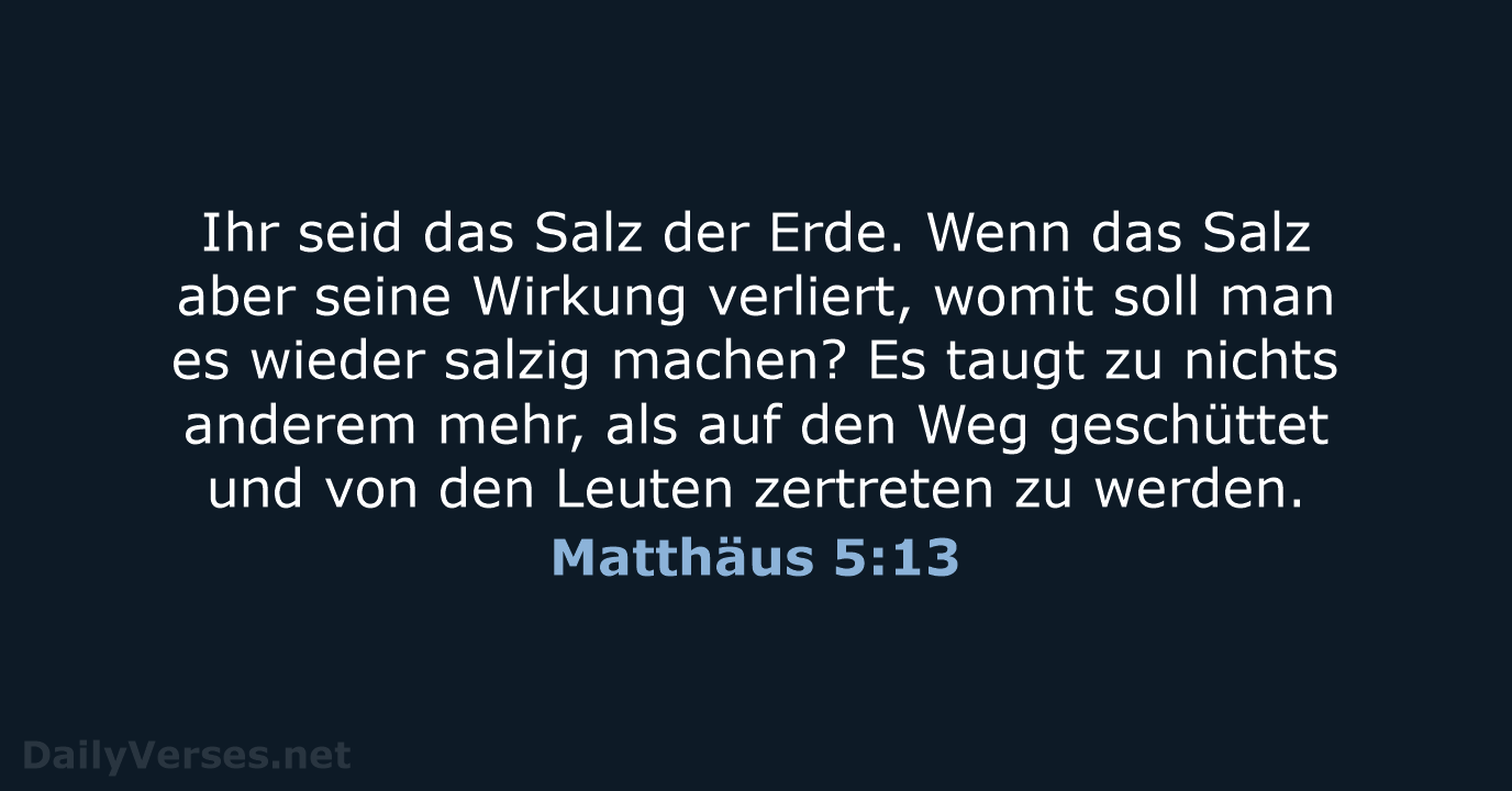 Matthäus 5:13 - NeÜ