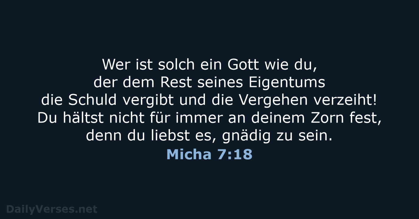 Micha 7:18 - NeÜ