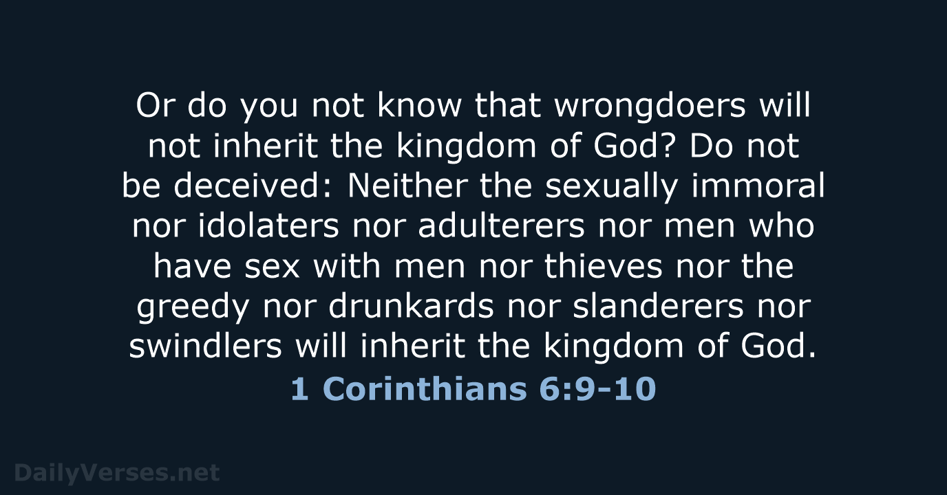 1 Corinthians 6:9-10 - NIV