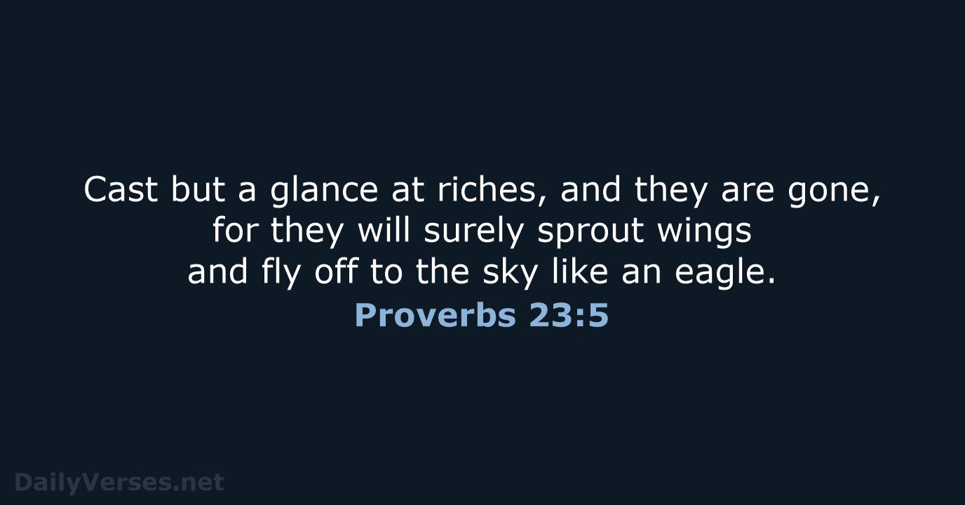 Proverbs 23:5 - NIV
