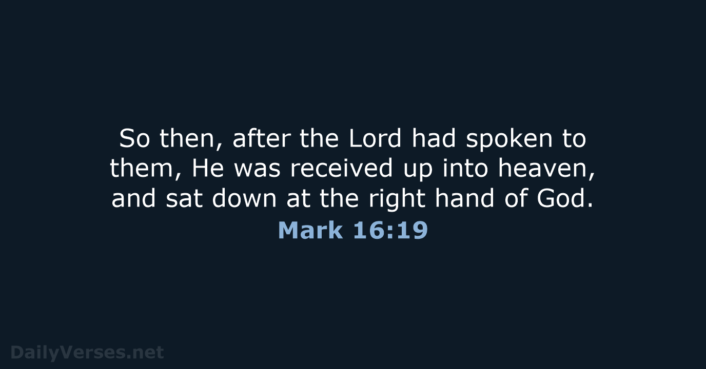 Mark 16:19 - NKJV