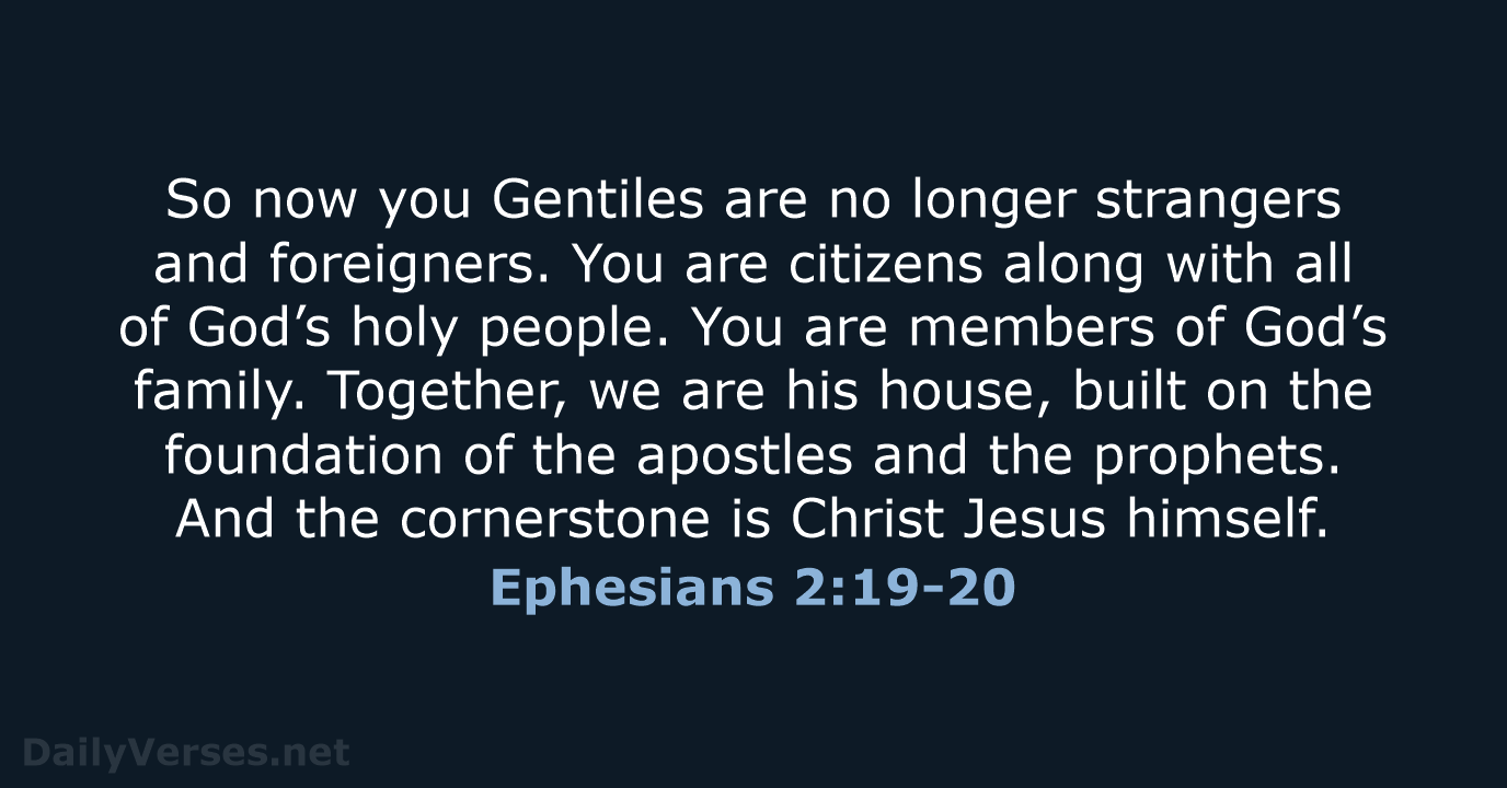 Ephesians 2:19-20 - NLT