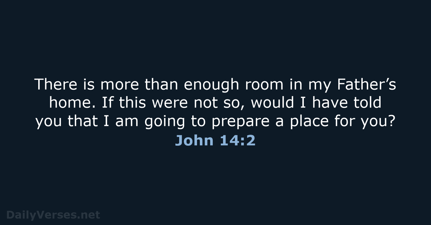 There is more than enough room in my Father’s home. If this… John 14:2