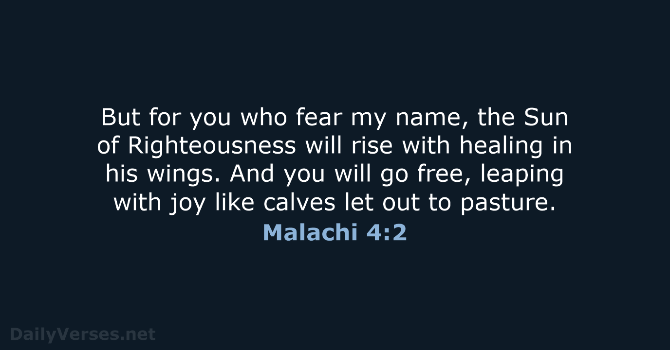 Malachi 4:2 - NLT