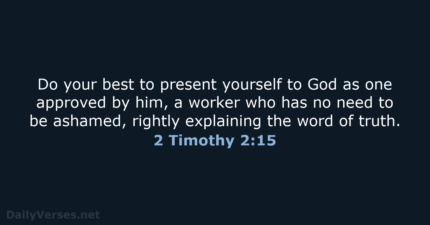 2 Timothy 2:15 - NRSV