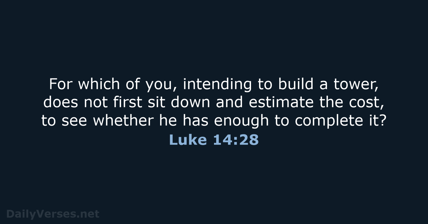 Luke 14:28 - NRSV