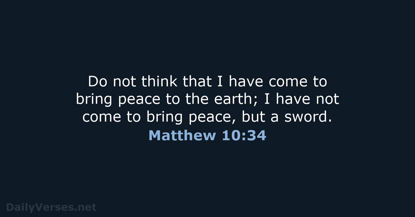 Matthew 10:34 - NRSV