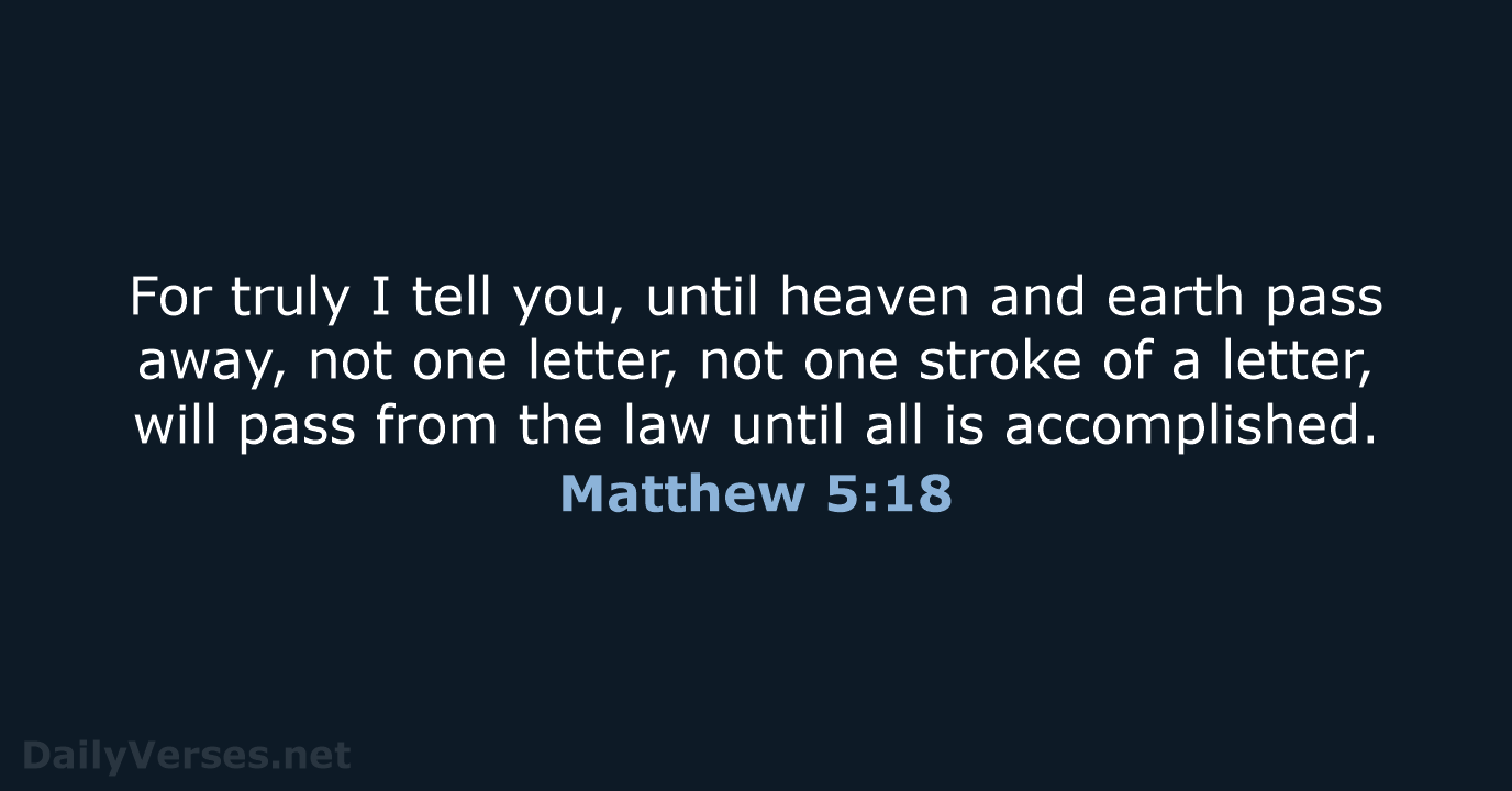 Matthew 5:18 - NRSV