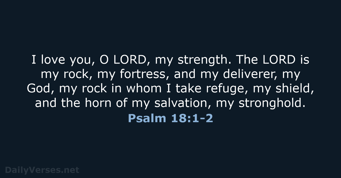 I love you, O LORD, my strength. The LORD is my rock… Psalm 18:1-2