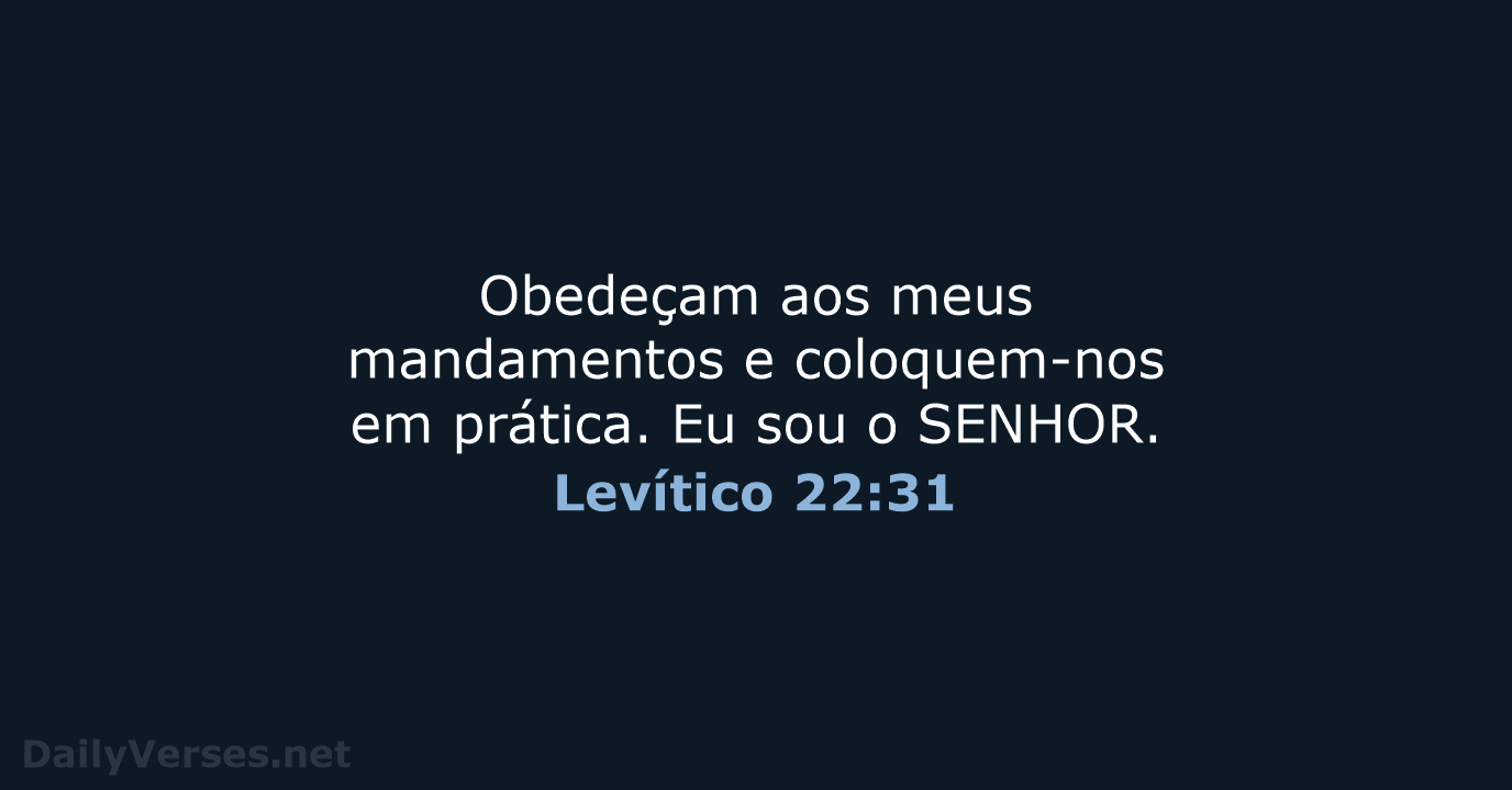 Levítico 22:31 - NVI