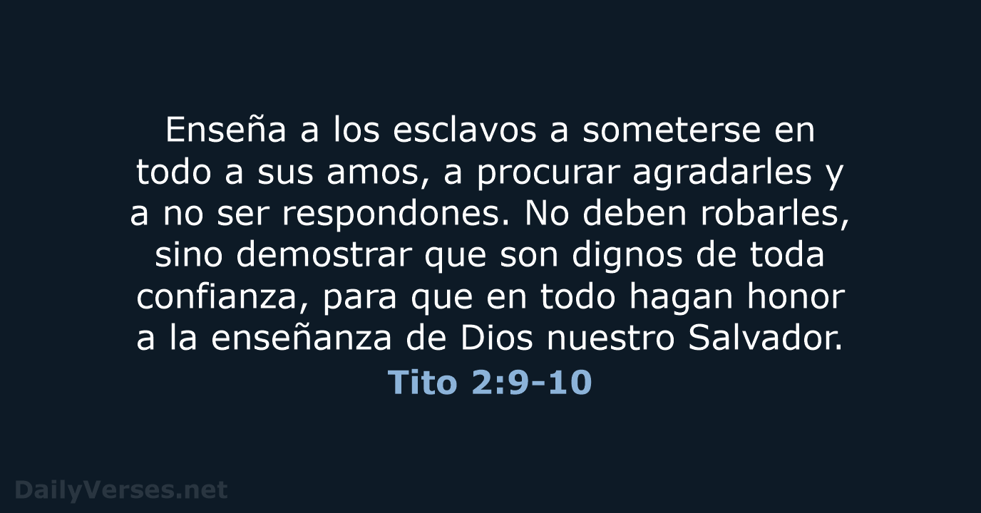 Tito 2:9-10 - NVI