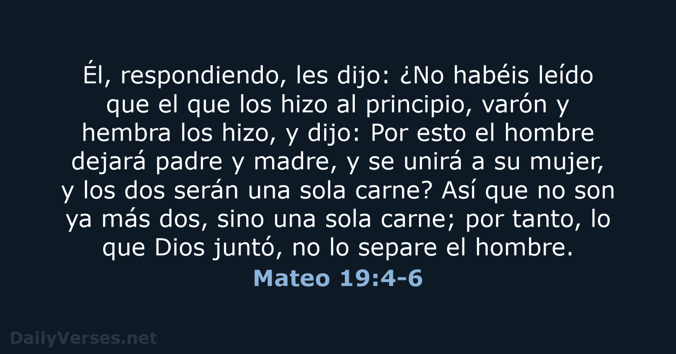 Mateo 19:4-6 - RVR60