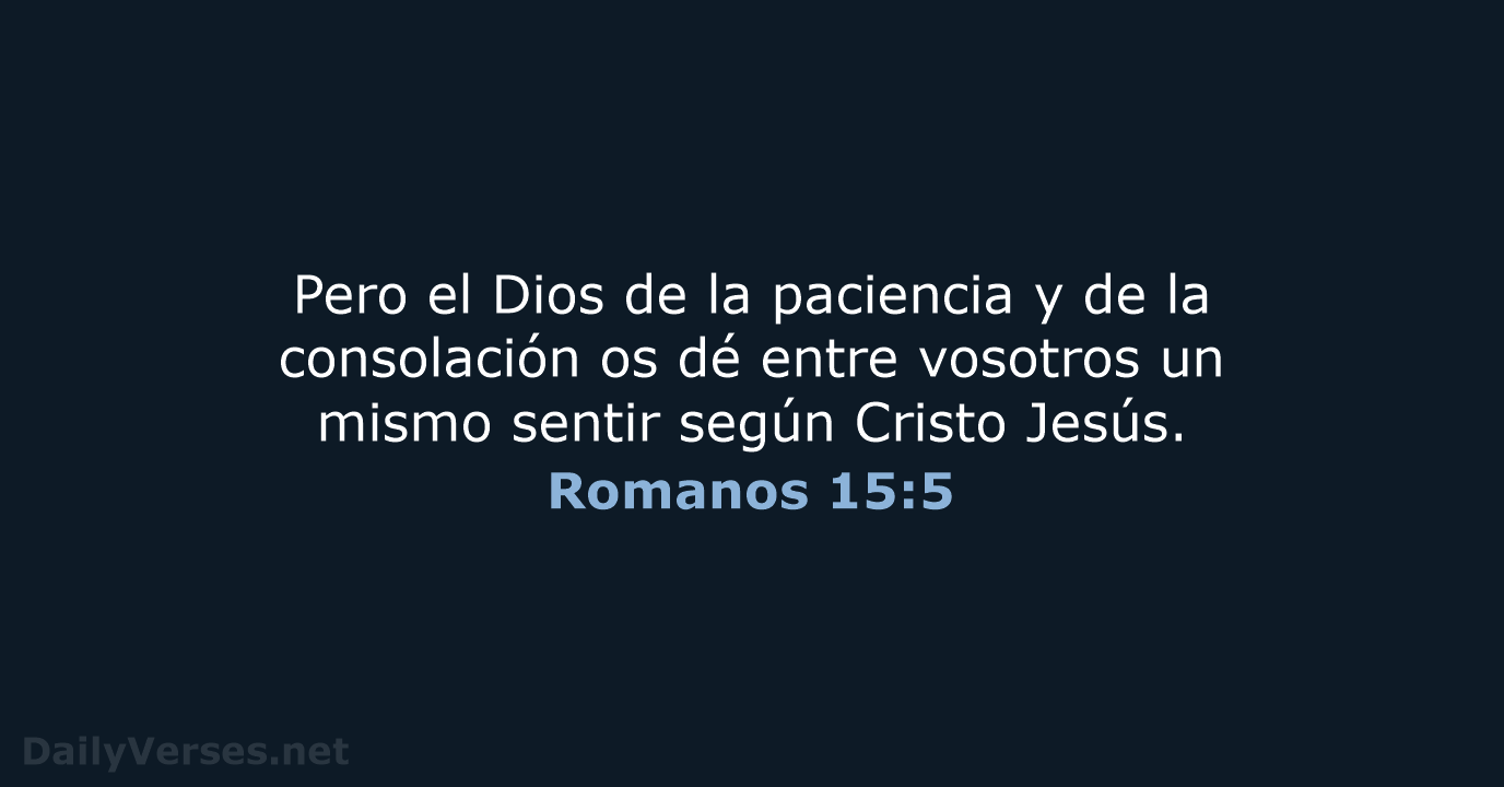 Pero el Dios de la paciencia y de la consolación os dé… Romanos 15:5