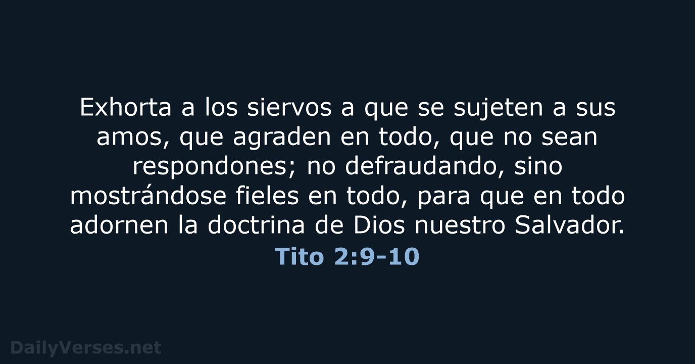 Tito 2:9-10 - RVR60