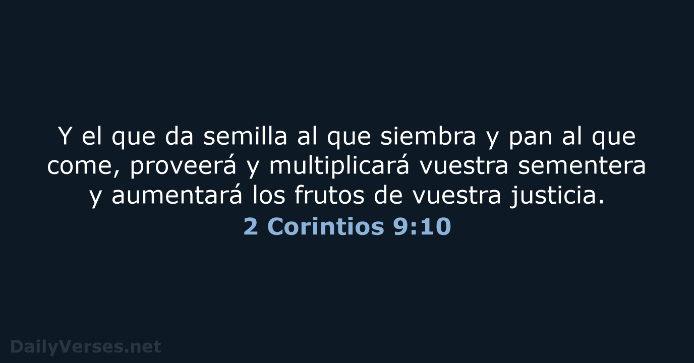 2 Corintios 9:10 - RVR95