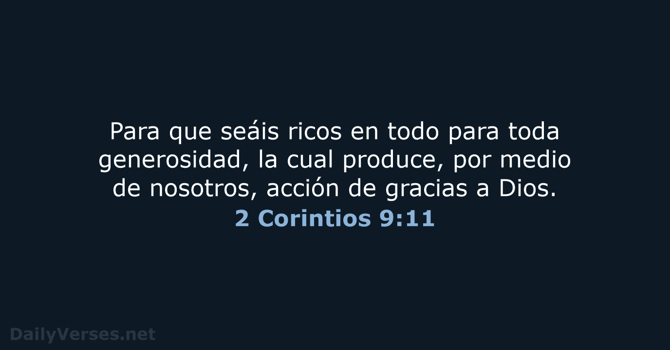 2 Corintios 9:11 - RVR95