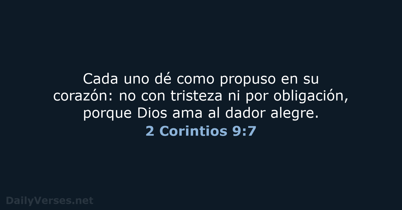 2 Corintios 9:7 - RVR95