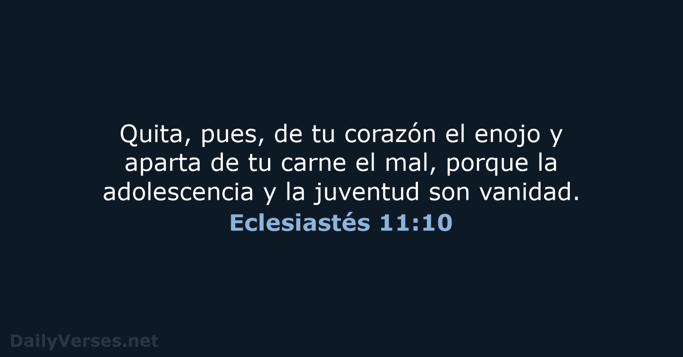 Eclesiastés 11:10 - RVR95