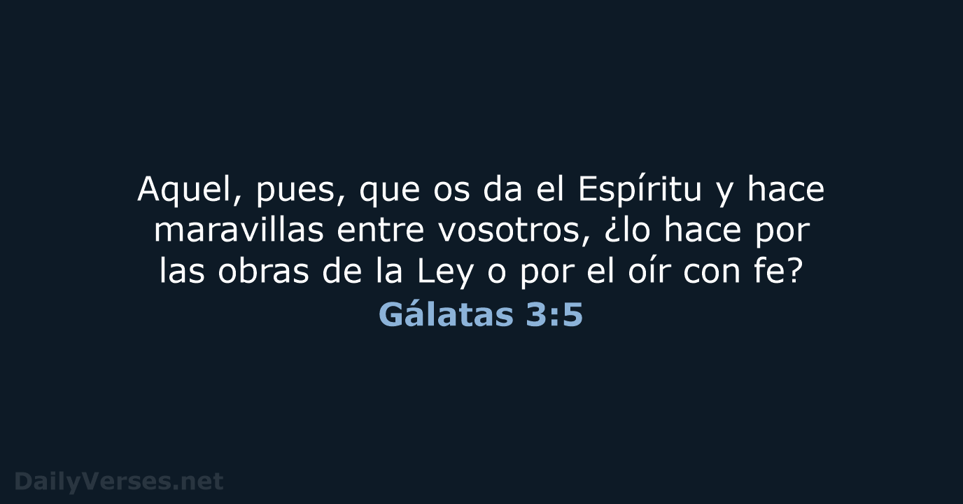 Gálatas 3:5 - RVR95