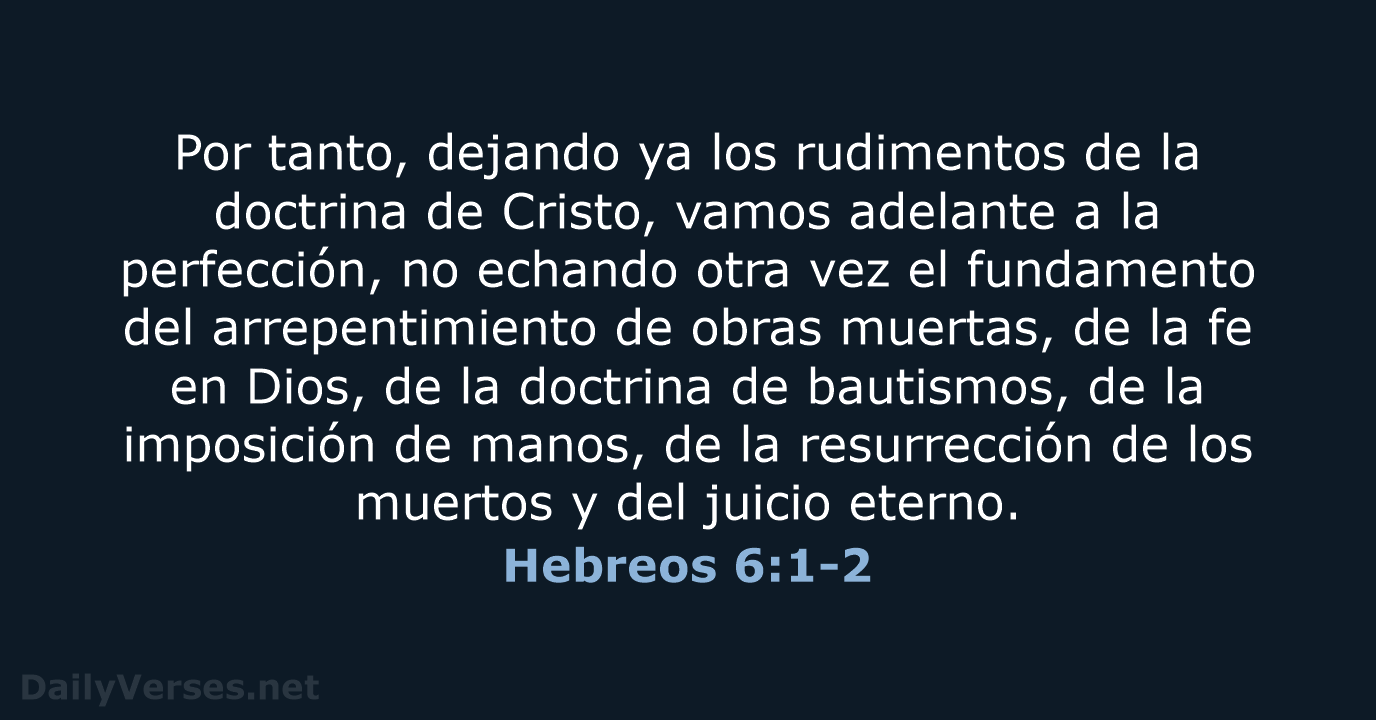 Hebreos 6:1-2 - RVR95