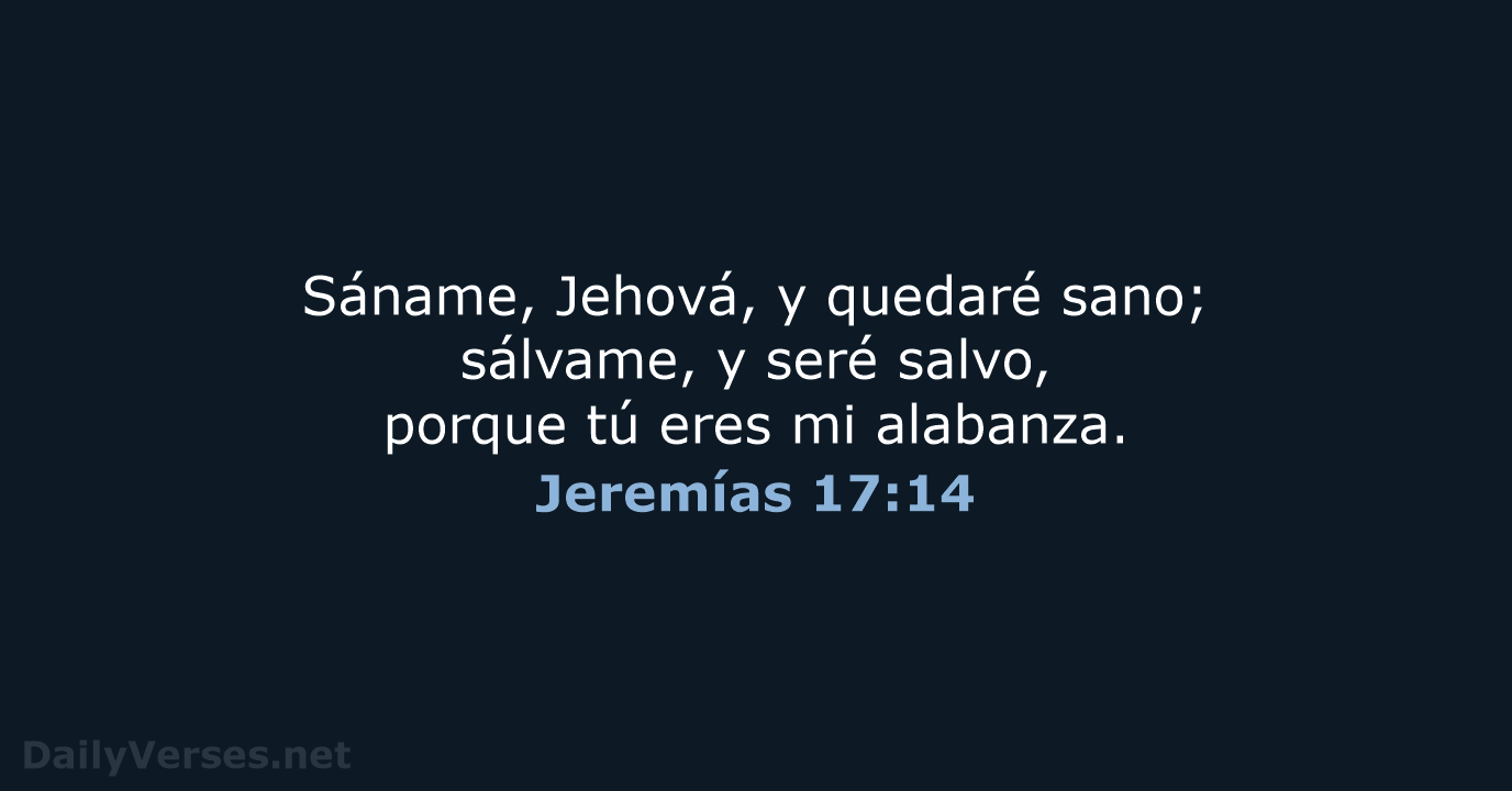 Jeremías 17:14 - RVR95