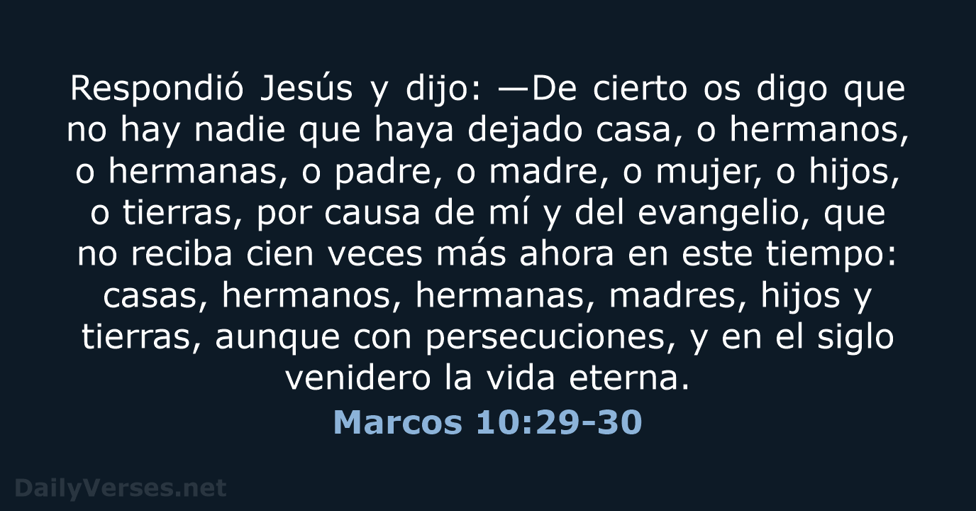 Marcos 10:29-30 - RVR95