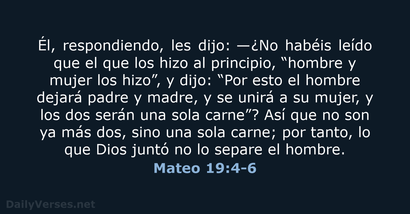 Mateo 19:4-6 - RVR95