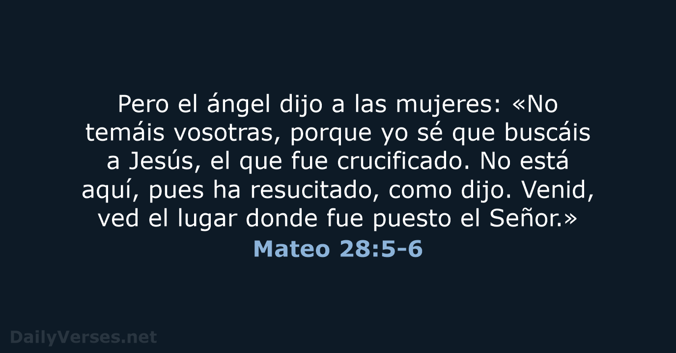 Mateo 28:5-6 - RVR95