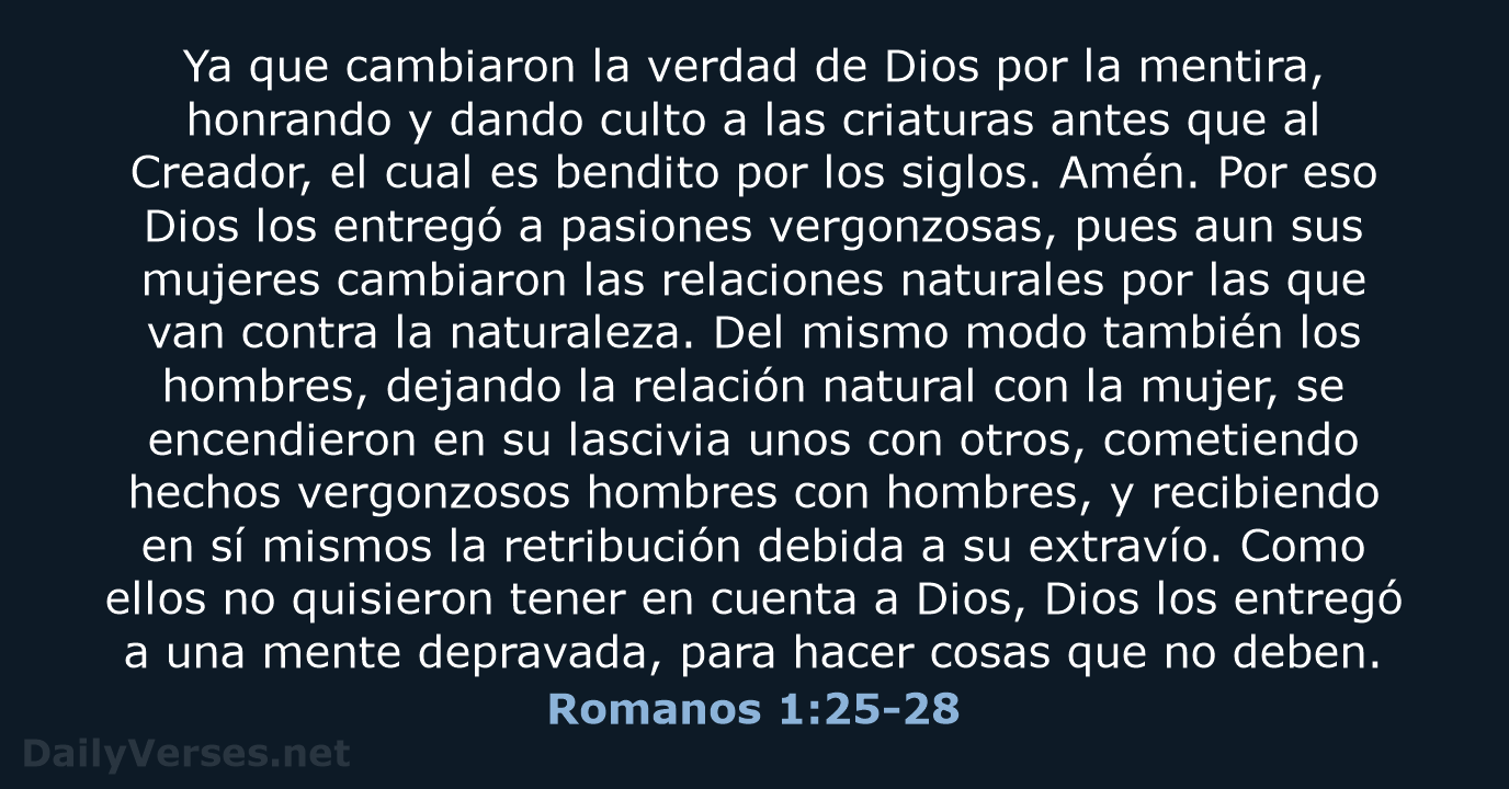 Romanos 1:25-28 - RVR95