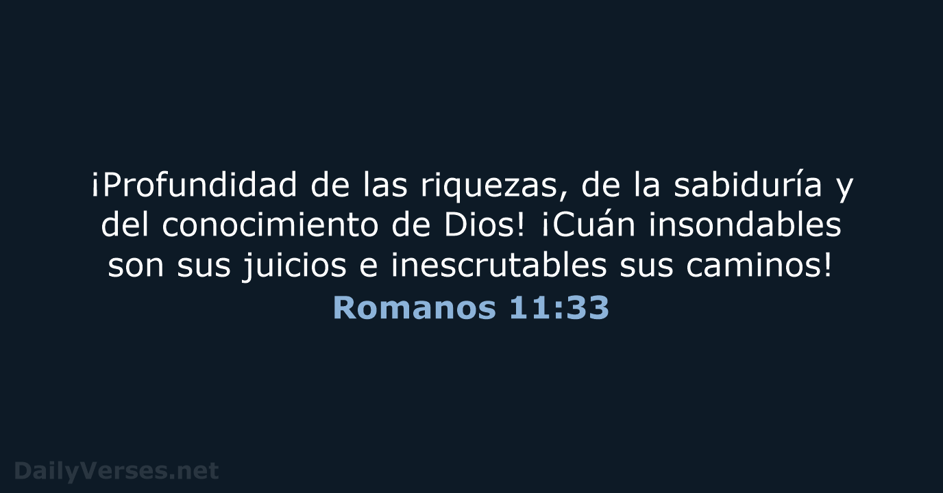 Romanos 11:33 - RVR95