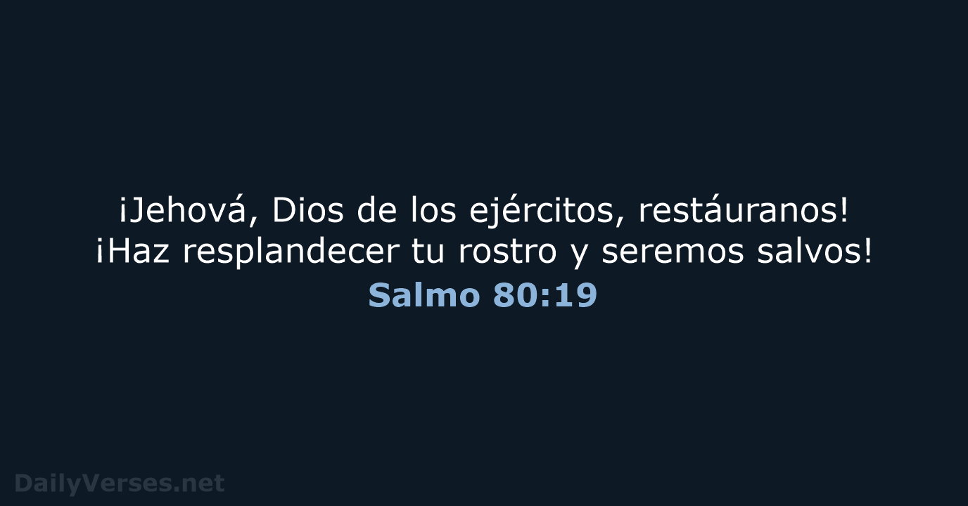 Salmo 80:19 - RVR95