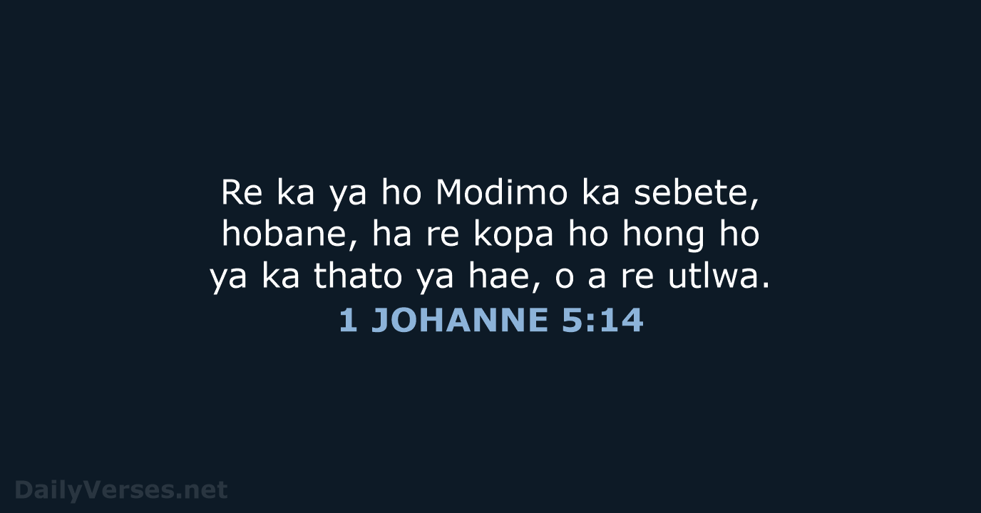 1 JOHANNE 5:14 - SSO89