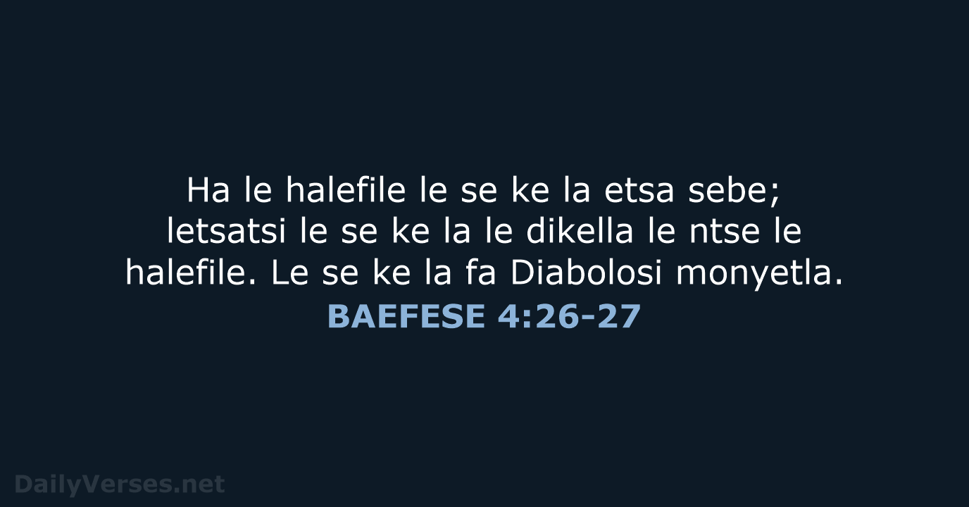 BAEFESE 4:26-27 - SSO89