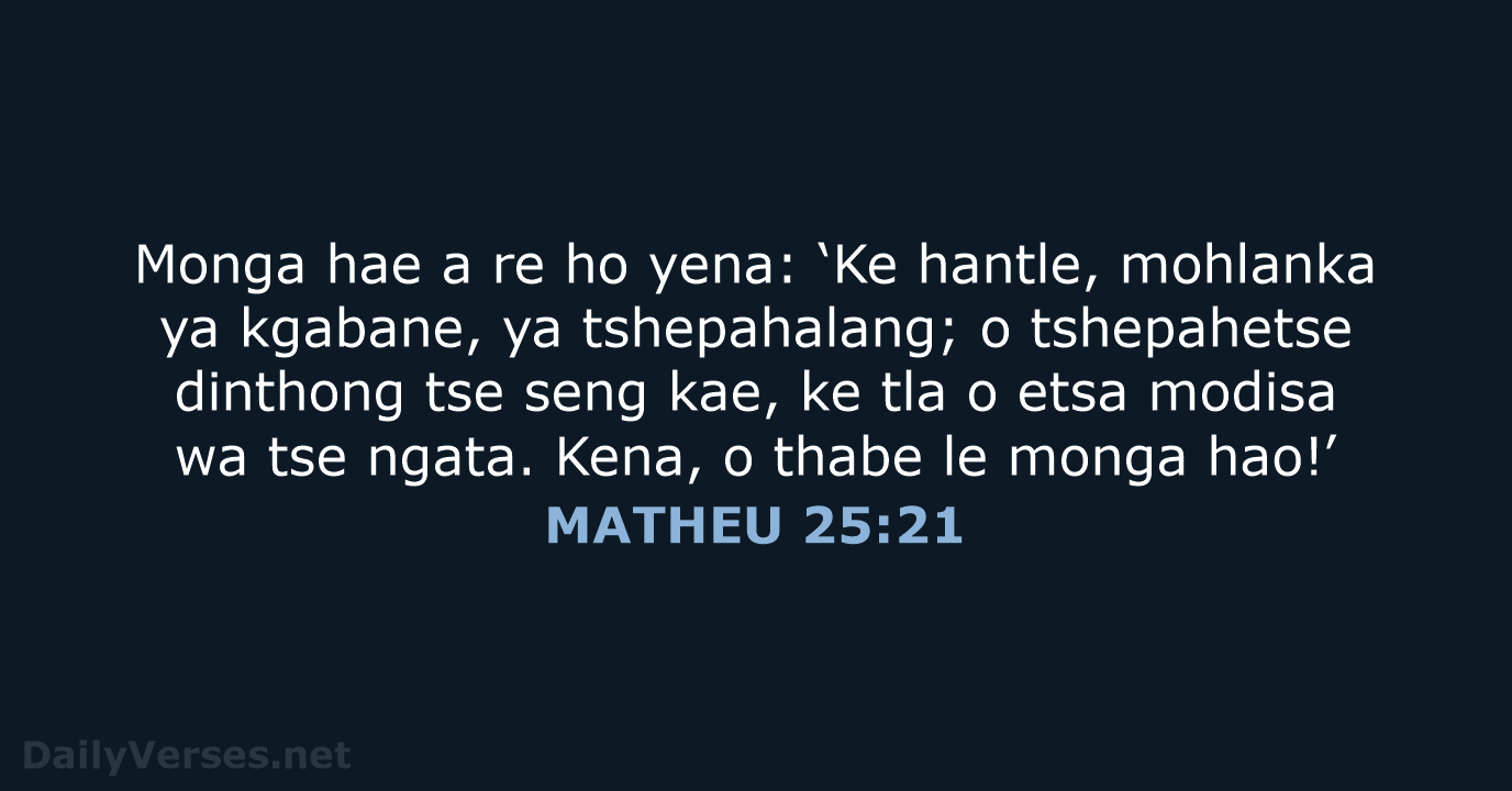 MATHEU 25:21 - SSO89