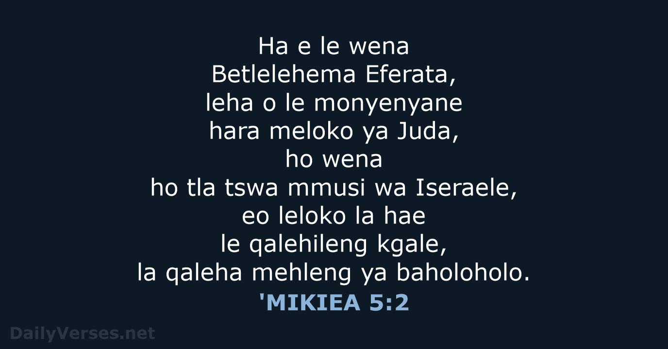 'MIKIEA 5:2 - SSO89