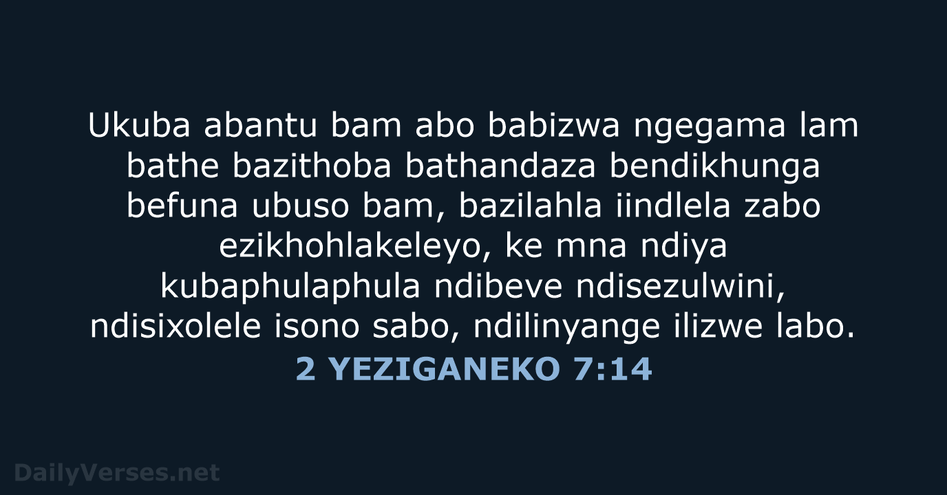 2 YEZIGANEKO 7:14 - XHO96