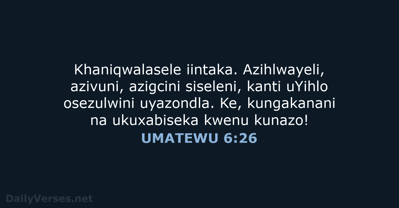 UMATEWU 6:26 - XHO96