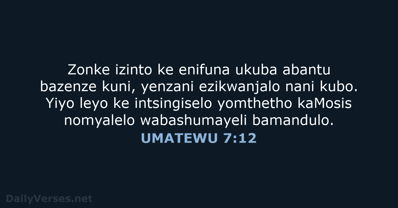 UMATEWU 7:12 - XHO96