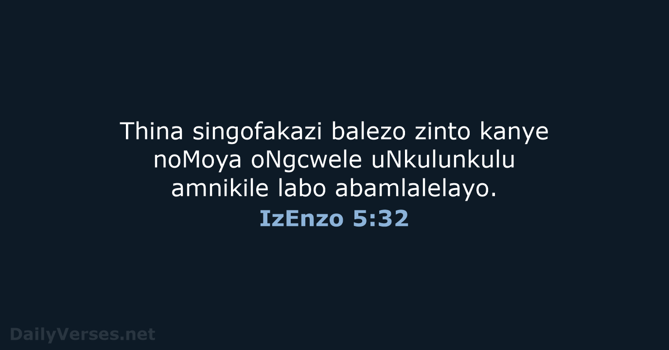 IzEnzo 5:32 - ZUL59