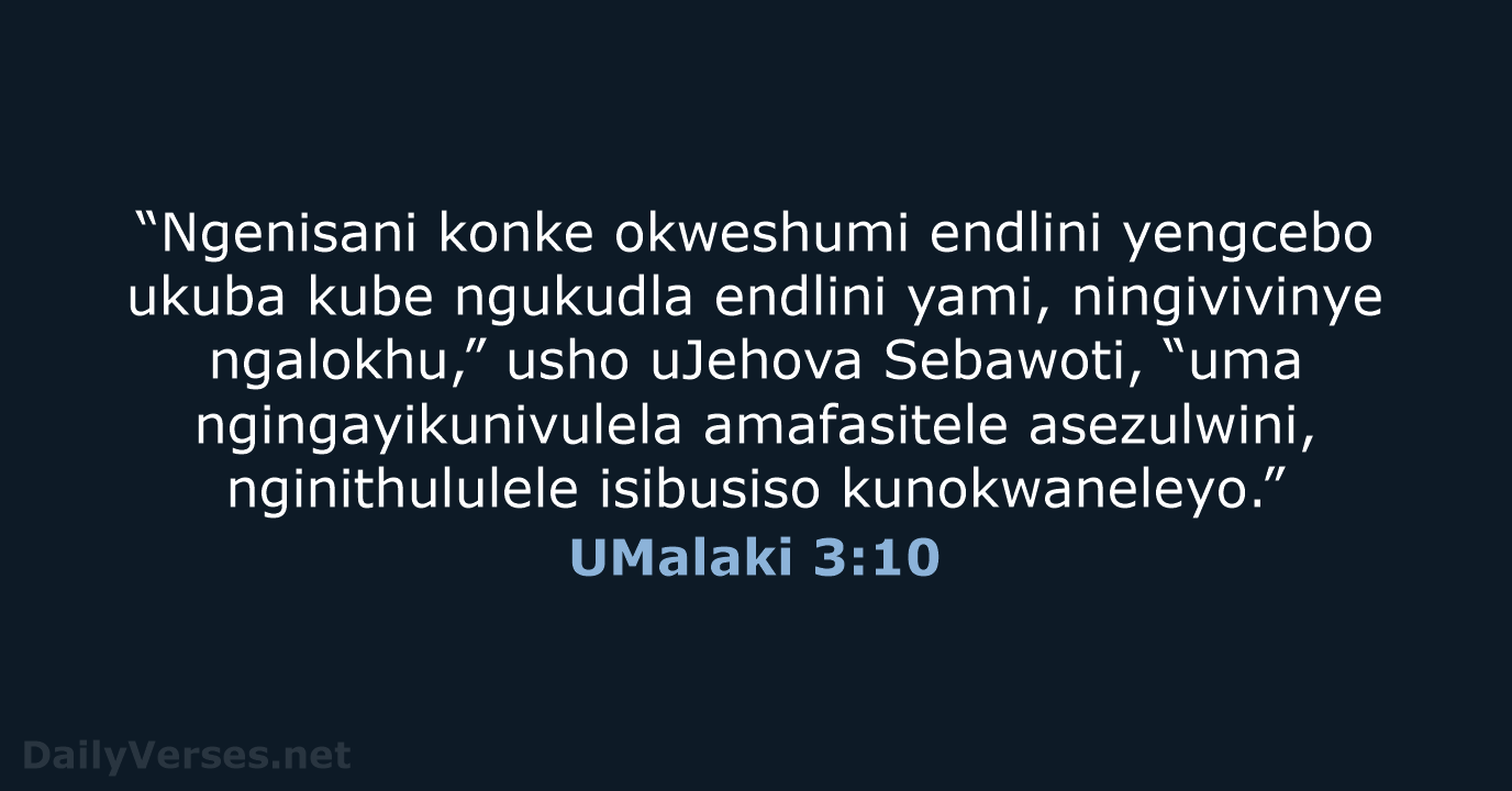 UMalaki 3:10 - ZUL59
