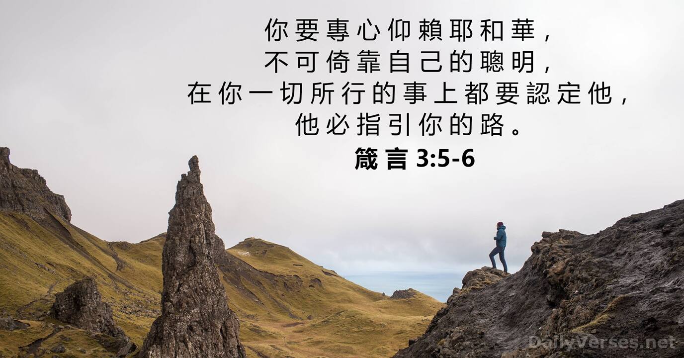 2021年1月1日 - 每日圣经金句 - 箴言 3:5-6 - daily.