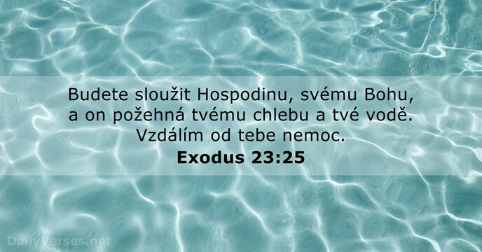 Budete sloužit Hospodinu, svému Bohu, a on požehná tvému chlebu a tvé… Exodus 23:25