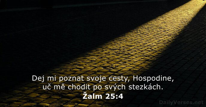 Dej mi poznat svoje cesty, Hospodine, uč mě chodit po svých stezkách. Žalm 25:4