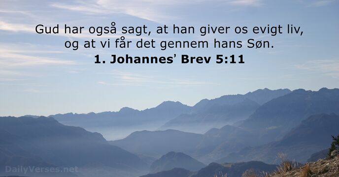 Gud har også sagt, at han giver os evigt liv, og at… 1. Johannesʼ Brev 5:11