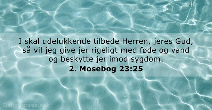 I skal udelukkende tilbede Herren, jeres Gud, så vil jeg give jer… 2. Mosebog 23:25