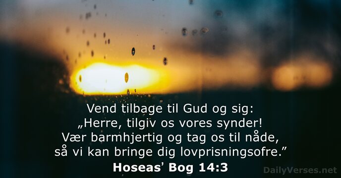 Vend tilbage til Gud og sig: „Herre, tilgiv os vores synder! Vær… Hoseasʼ Bog 14:3